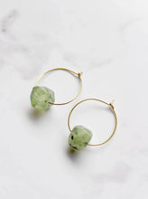 Load image into Gallery viewer, Rue Green Quartz Hoops - Foundry & Co