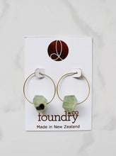 Load image into Gallery viewer, Rue Green Quartz Hoops - Foundry & Co