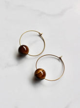 Load image into Gallery viewer, Rya Tigers Eye Hoops - Foundry & Co
