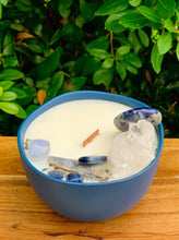 Load image into Gallery viewer, Mango & Papaya - Navy Blue Pottery Bowl Candle