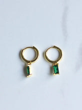Load image into Gallery viewer, Mila Emerald Green Hoops - Foundry &amp; Co
