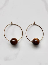 Load image into Gallery viewer, Rya Tigers Eye Hoops - Foundry & Co