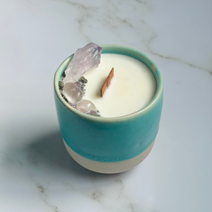 Turquoise Blue Cup Candle - Different Scents