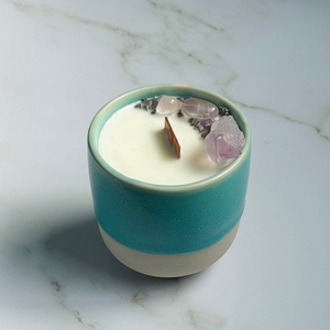 Turquoise Blue Cup Candle - Different Scents