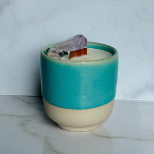 Turquoise Blue Cup Candle - Different Scents