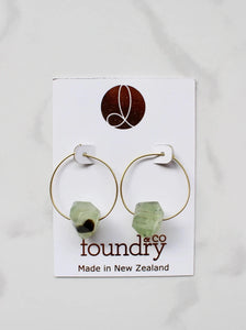 Rue Green Quartz Hoops - Foundry & Co