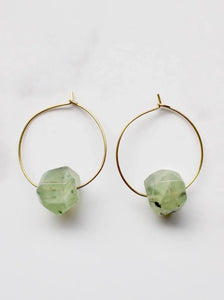 Rue Green Quartz Hoops - Foundry & Co