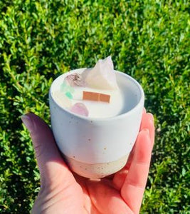 White Speckle Cup Candle - Different Scents