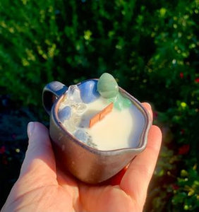 Rustic Tiny Milk Jug Pottery Candle