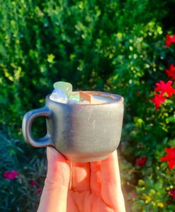 Rustic Tiny Milk Jug Pottery Candle