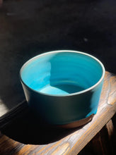 Load image into Gallery viewer, English Pear &amp; Freesia - Turquoise Pottery Bowl Candle
