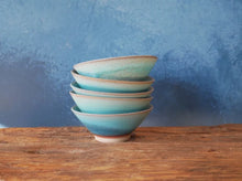 Load image into Gallery viewer, Lychee &amp; Black Tea - Turquoise Pottery Bowl Candle
