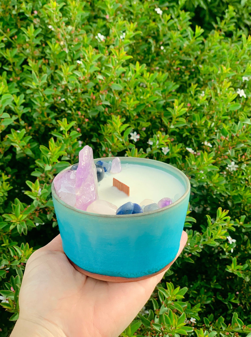 Black Raspberry Vanilla - Turquoise Pottery Bowl Candle
