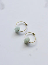 Load image into Gallery viewer, Petite Aquamarine Hoops - Foundry &amp; Co
