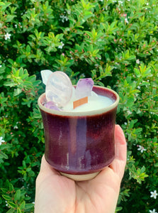 Lychee & Black Tea - Red Copper Waterfall Pottery Cup Candle
