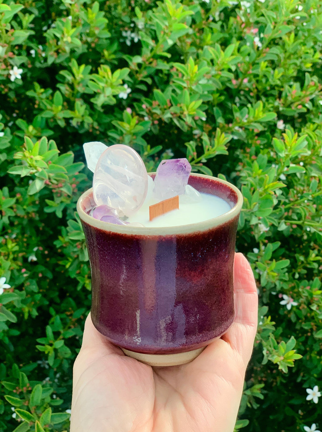 Lychee & Black Tea - Red Copper Waterfall Pottery Cup Candle