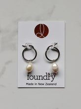 Load image into Gallery viewer, Ariel Pearl Hoops - Foundry &amp; Co
