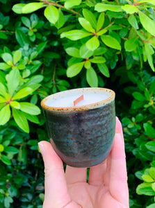 Deep Blue Natural Speckle Tea Cup Candle - Different Scents