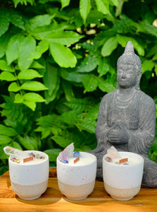 White Speckle Cup Candle - Different Scents