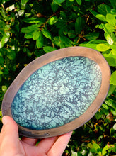 Load image into Gallery viewer, Uneven Shallow Turquoise &amp; Black Oval Plate
