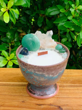 Load image into Gallery viewer, Lychee &amp; Black Tea - Turquoise Plum Pottery Candle
