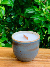 Load image into Gallery viewer, Deep Blue Natural Speckle Tea Cup Candle - Different Scents
