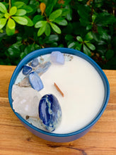 Load image into Gallery viewer, Mango &amp; Papaya - Navy Blue Pottery Bowl Candle
