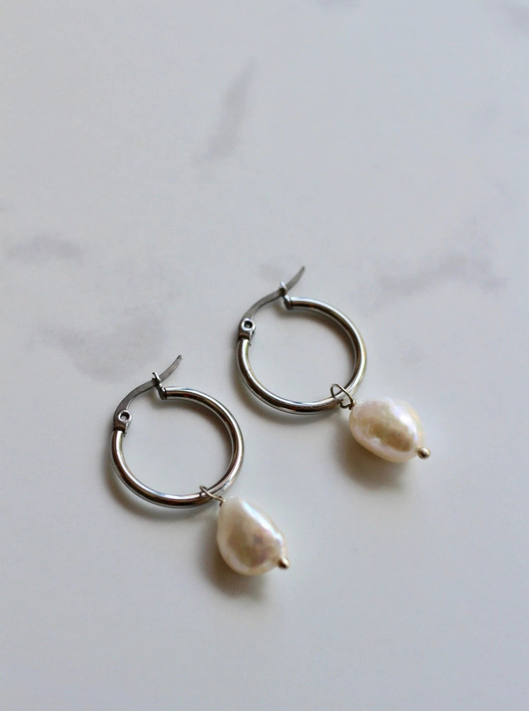 Ariel Pearl Hoops - Foundry & Co