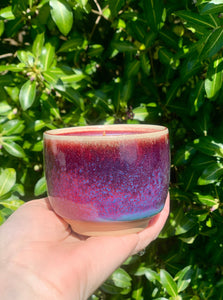 French Lavender - Copper Red Pottery Cup Candle
