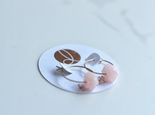 Load image into Gallery viewer, Petite Rose Quartz Hoops - Foundry &amp; Co
