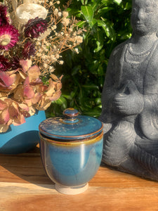Lychee & Black Tea - Ocean Blue Pottery Jar Candle