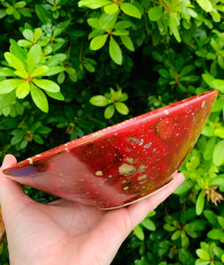 Fire Red Hand Painted Bowl