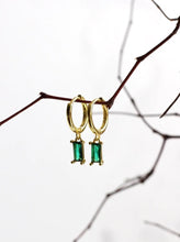 Load image into Gallery viewer, Mila Emerald Green Hoops - Foundry &amp; Co

