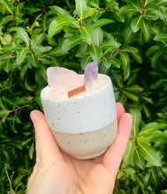 Load image into Gallery viewer, White Speckle Cup Candle - Different Scents
