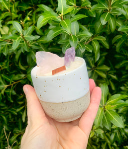 White Speckle Cup Candle - Different Scents