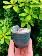 Load image into Gallery viewer, Deep Blue Natural Speckle Tea Cup Candle - Different Scents
