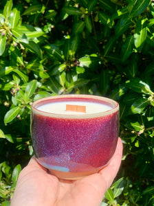French Lavender - Copper Red Pottery Cup Candle
