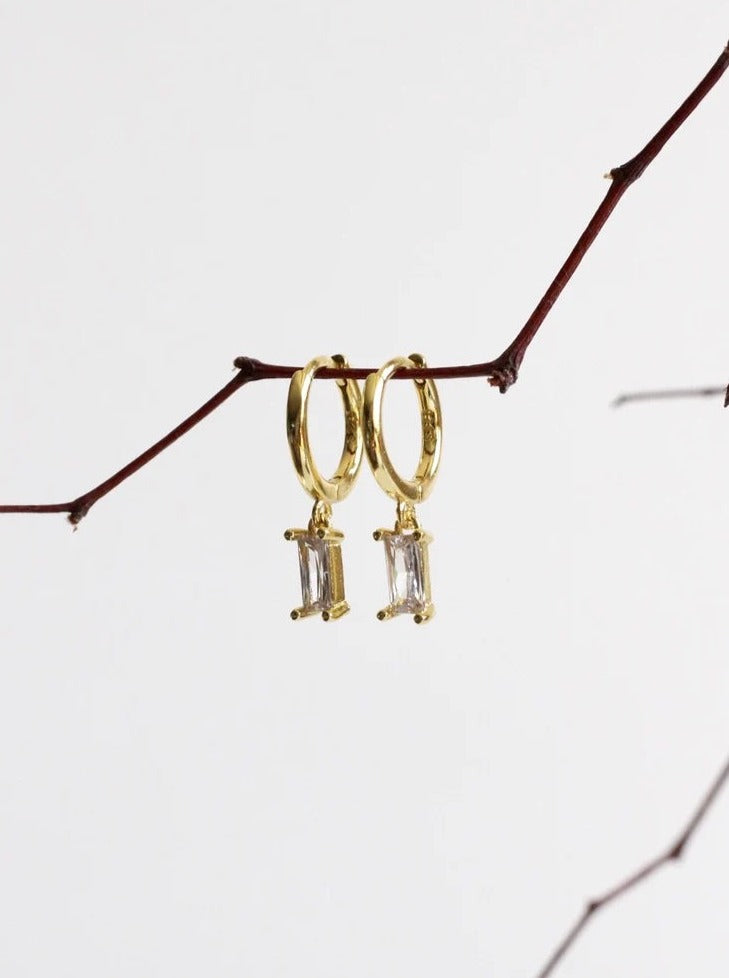 Mila Crystal Clear Hoops - Foundry & Co