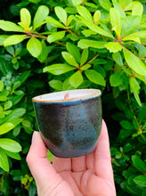Load image into Gallery viewer, Deep Blue Natural Speckle Tea Cup Candle - Different Scents
